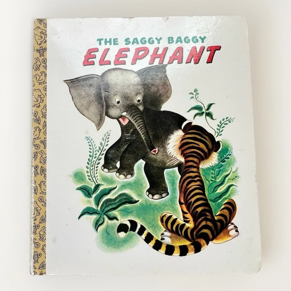 Childrens Book Saggy Baggy Elephant Kathryn Jackson 1975 Hardcover Little Golden